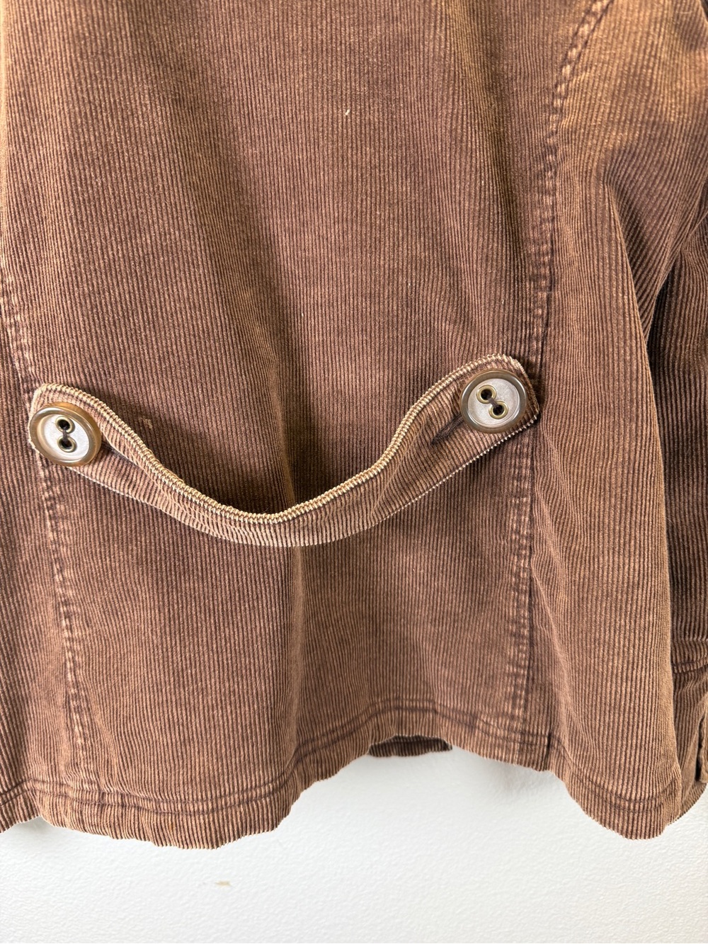 Esprit Brown Corduroy Double-Breasted Pea Coat - Picture 8 of 16